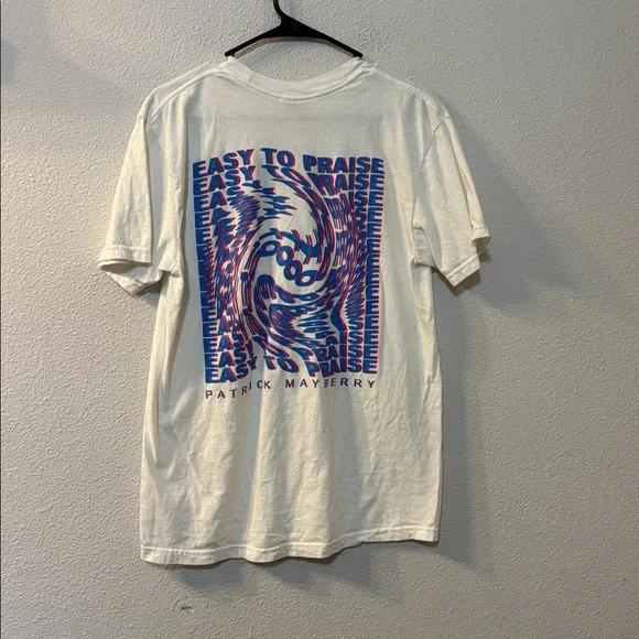 Comfort Colors White Short Sleeve Tee with Purple Paisley Pocket - Picture 4 of 5